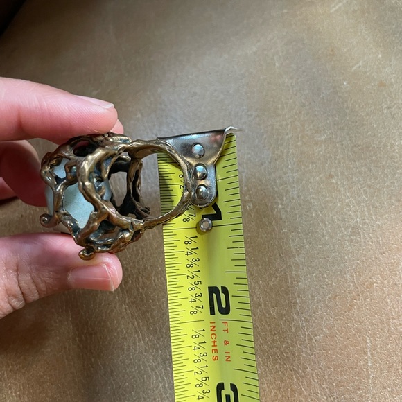 Rare Mania Mania bronze amazonite immortals brutalist stone crystal quartz ring - Picture 12 of 14